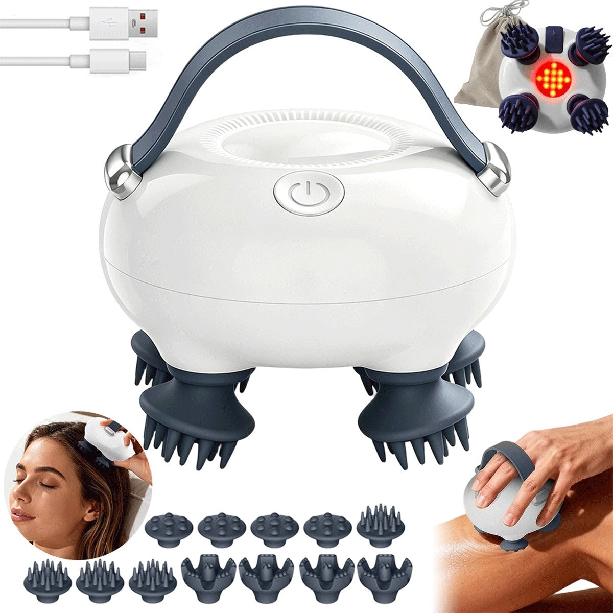 Massager Head Vibration Massager Convenient Electronic For Hair Oiling