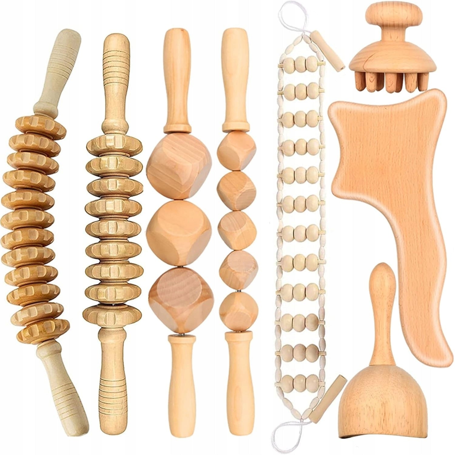 Massager Wooden Set, Massage Roller, Wooden Massage Rod Brand no brand