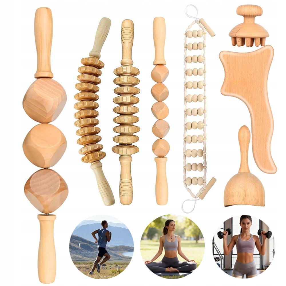 Massager Wooden Set, Massage Roller, Wooden Massage Rod