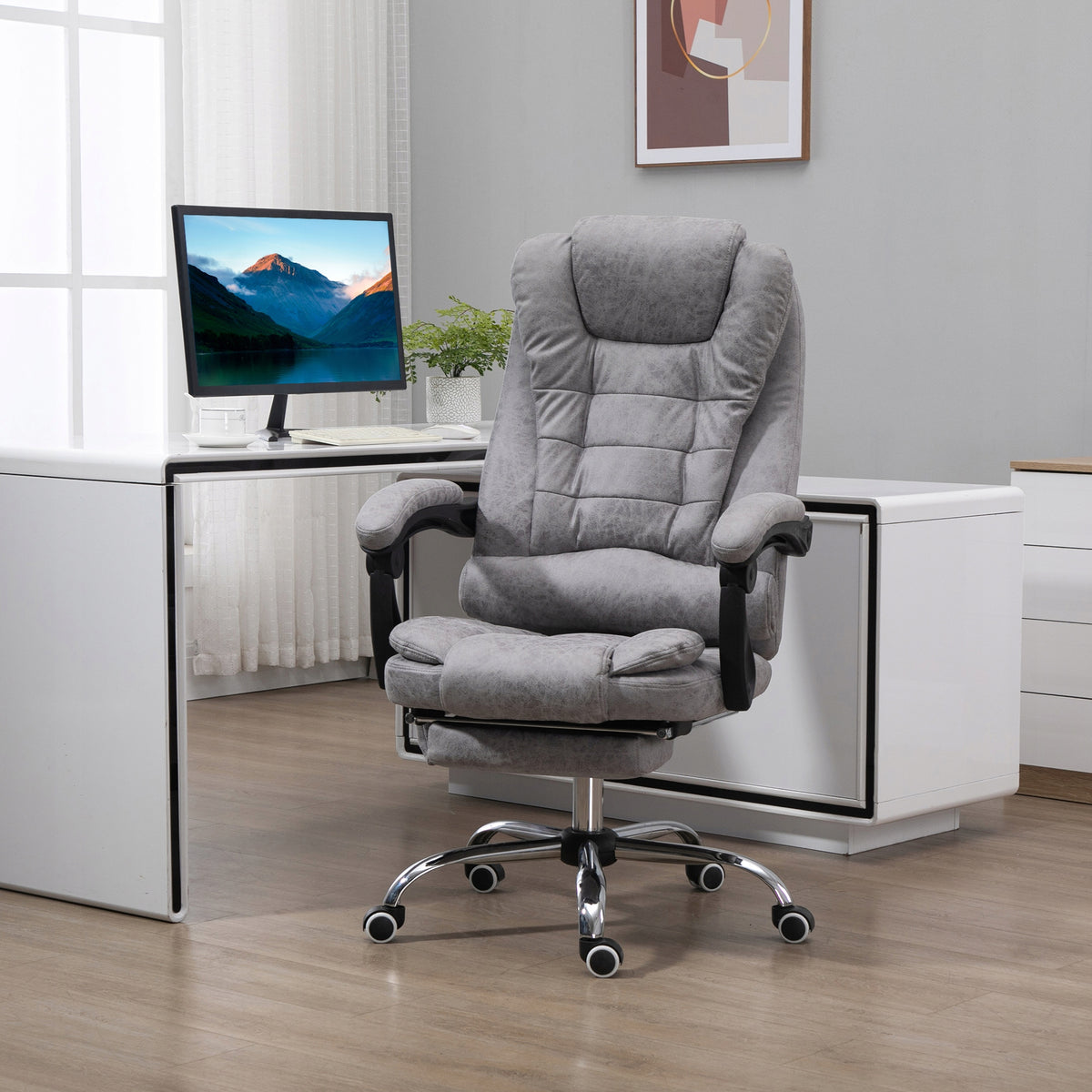 Massaging Office Chair with Reclining and Heating Function Rotary Ergonomic Brand Homcom