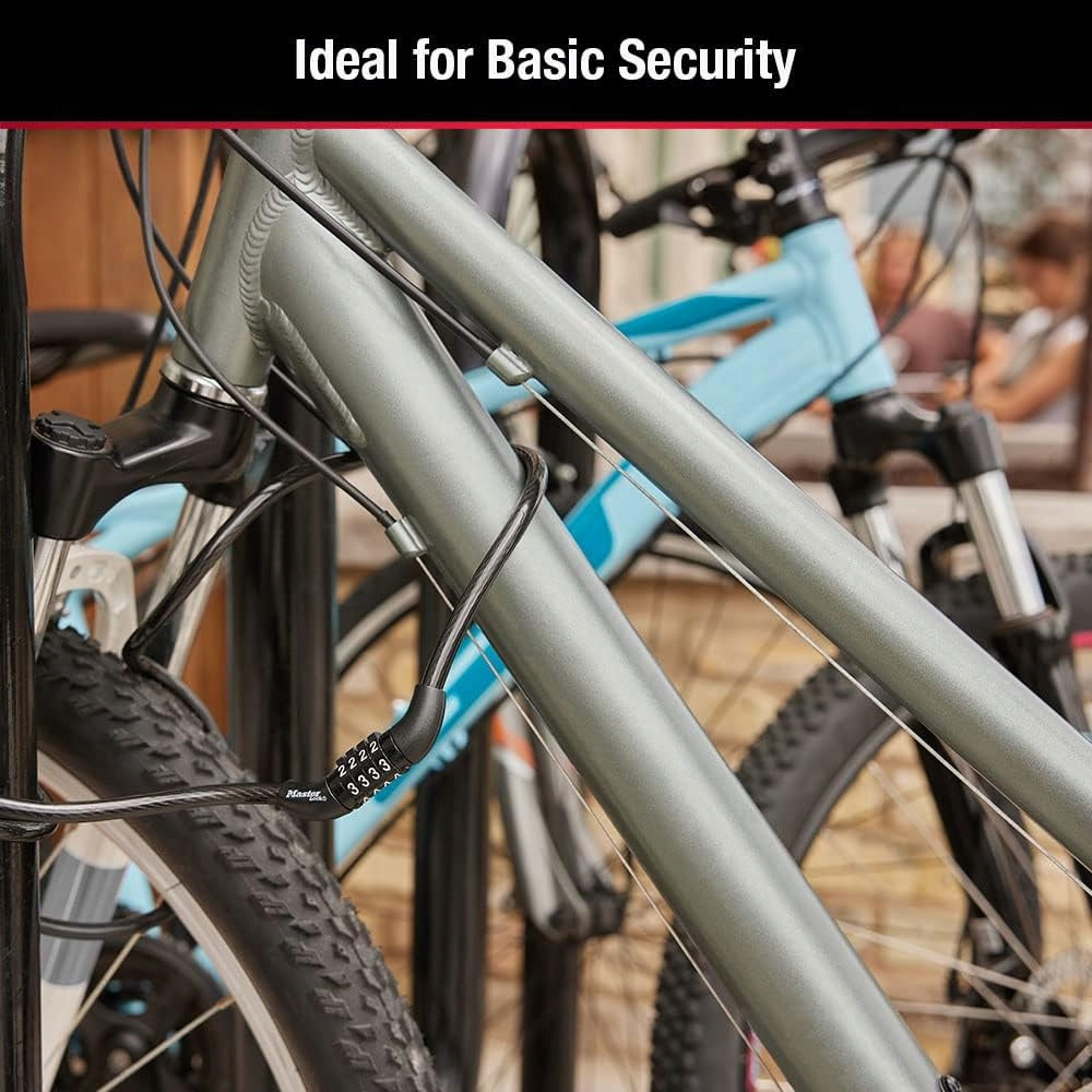 Master Lock Bike Lock Cable with Combination Black, 8143D Model 1