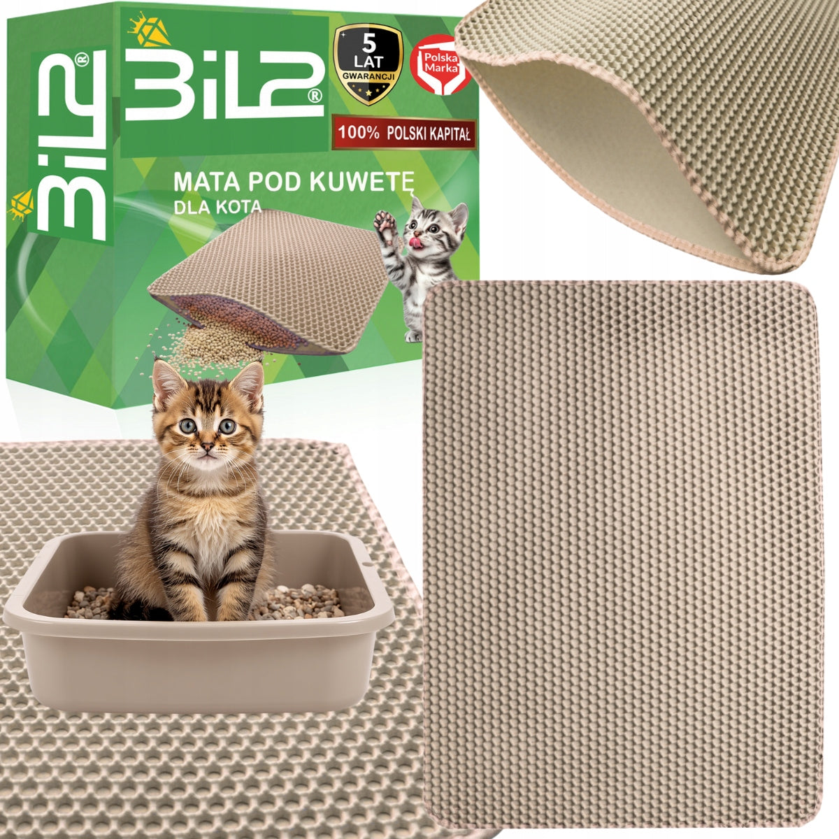 Mat Cuvette Pad Cat Wiper For Litter BiL2 Beige 50x40