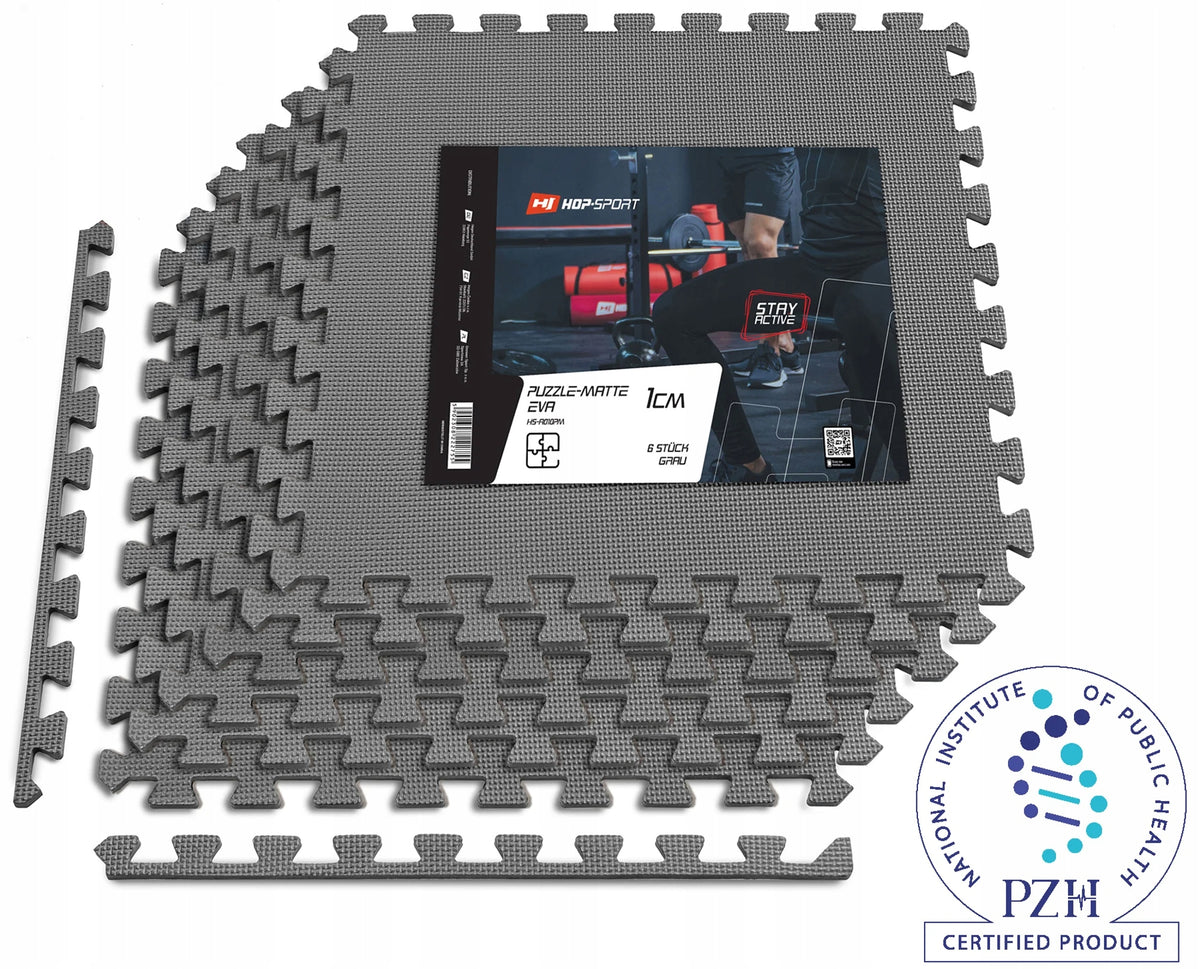 Mat Puzzle EVA floor protection for equipment 1cm 6 pieces HS-A010PM grey