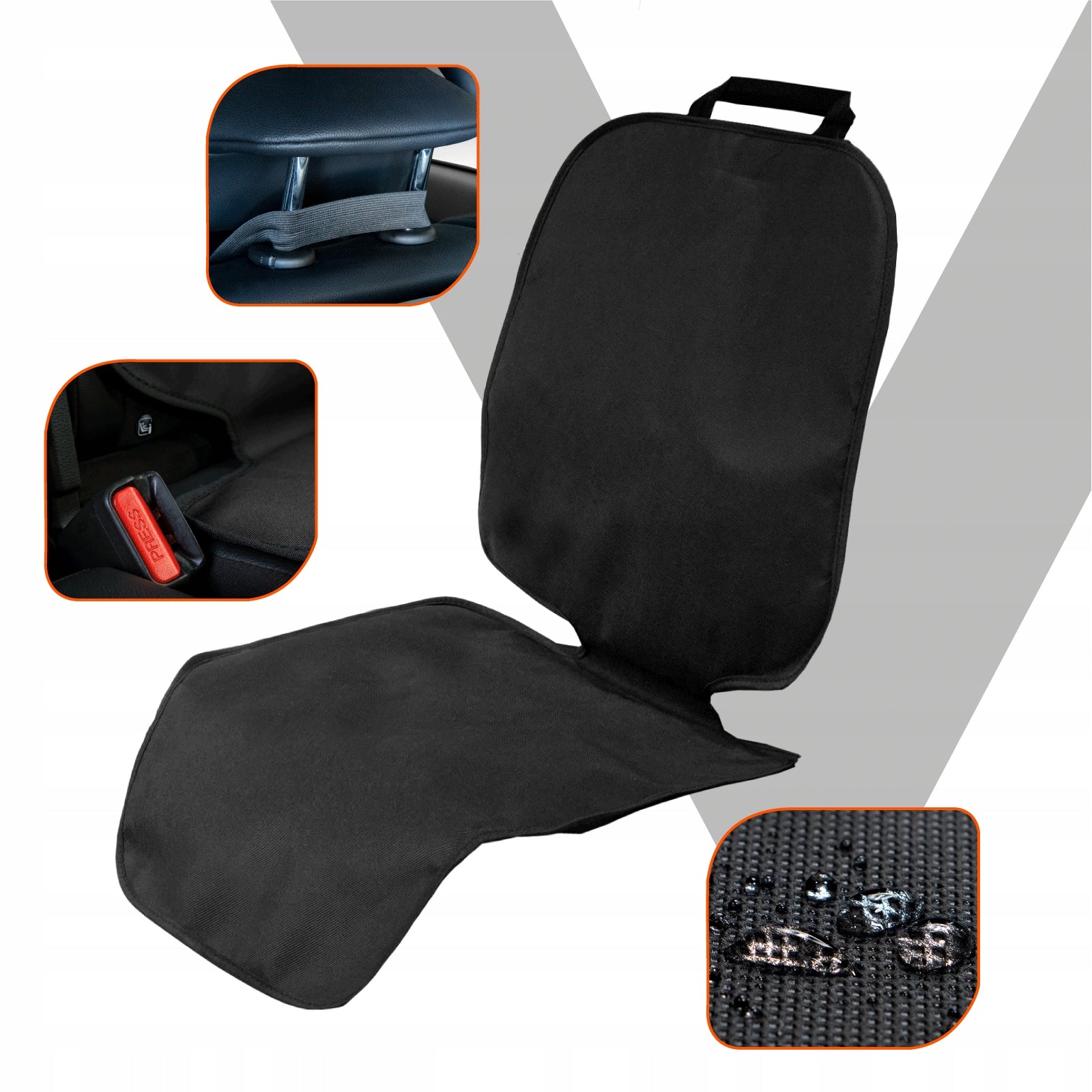 Mat for child car seat, protective cover for ISOFIX, black Kind multipurpose