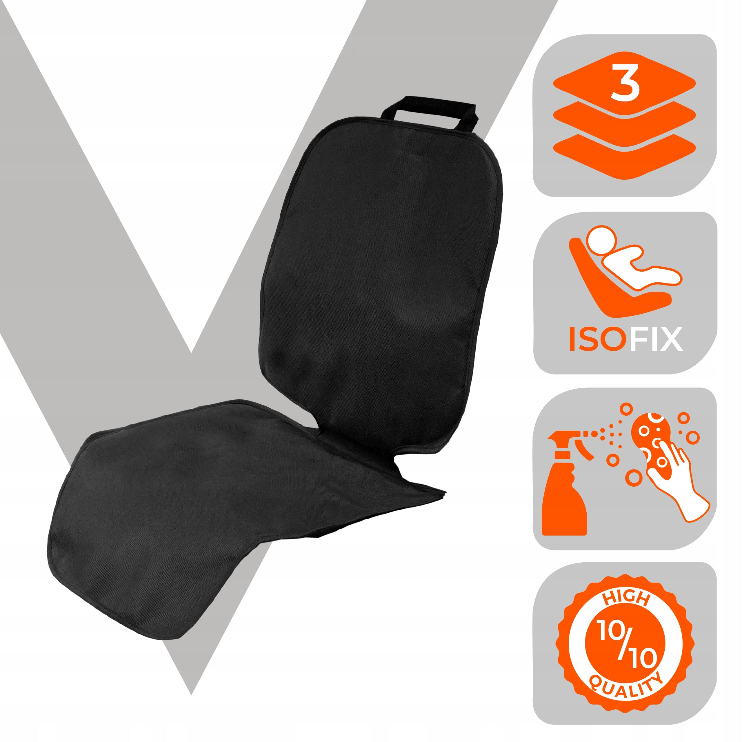 Mat for child car seat, protective cover for ISOFIX, black Manufacturer Vogo