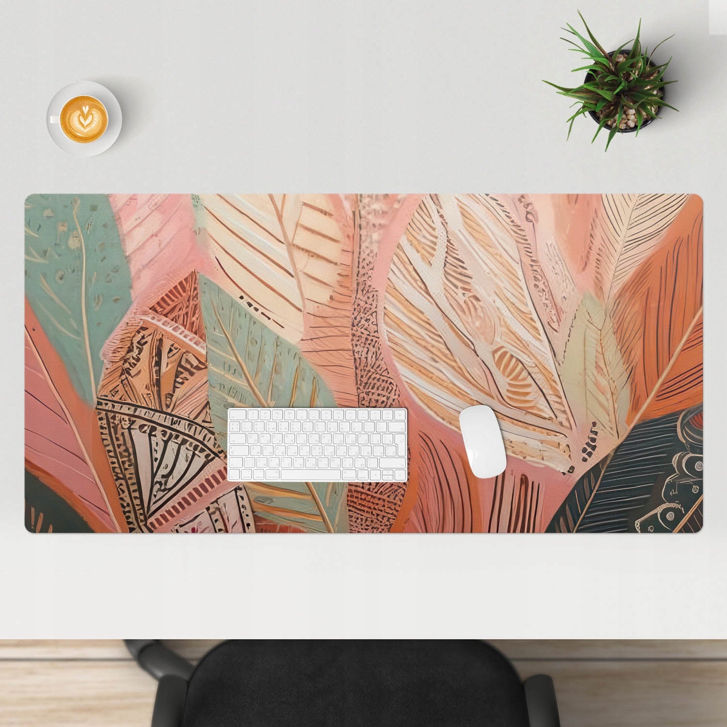 Mat for computer equipment Expression of leaves in abstract style 120x60 cm Brand no brand
