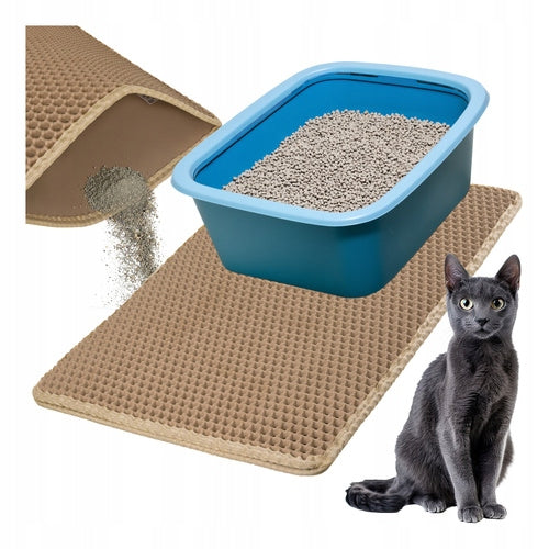 Mat for litter box 60x45cm - beige Purlov Length 45 cm