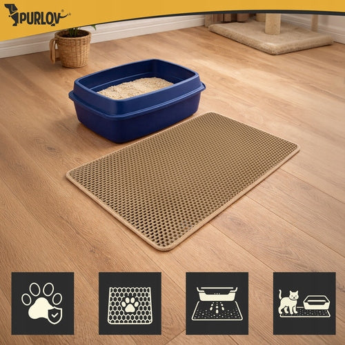 Mat for litter box 75x55cm - beige Purlov Length 55 cm