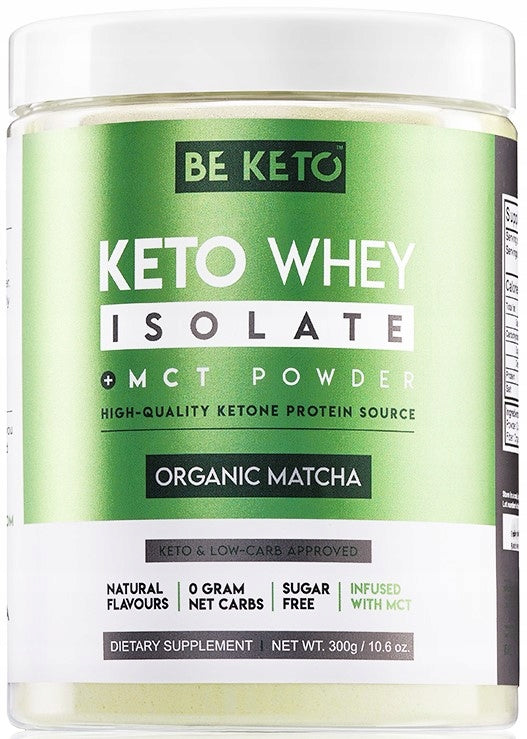 Matcha PROTEIN ISOLATE with MCT KETO 300g BeKeto Packaging status original