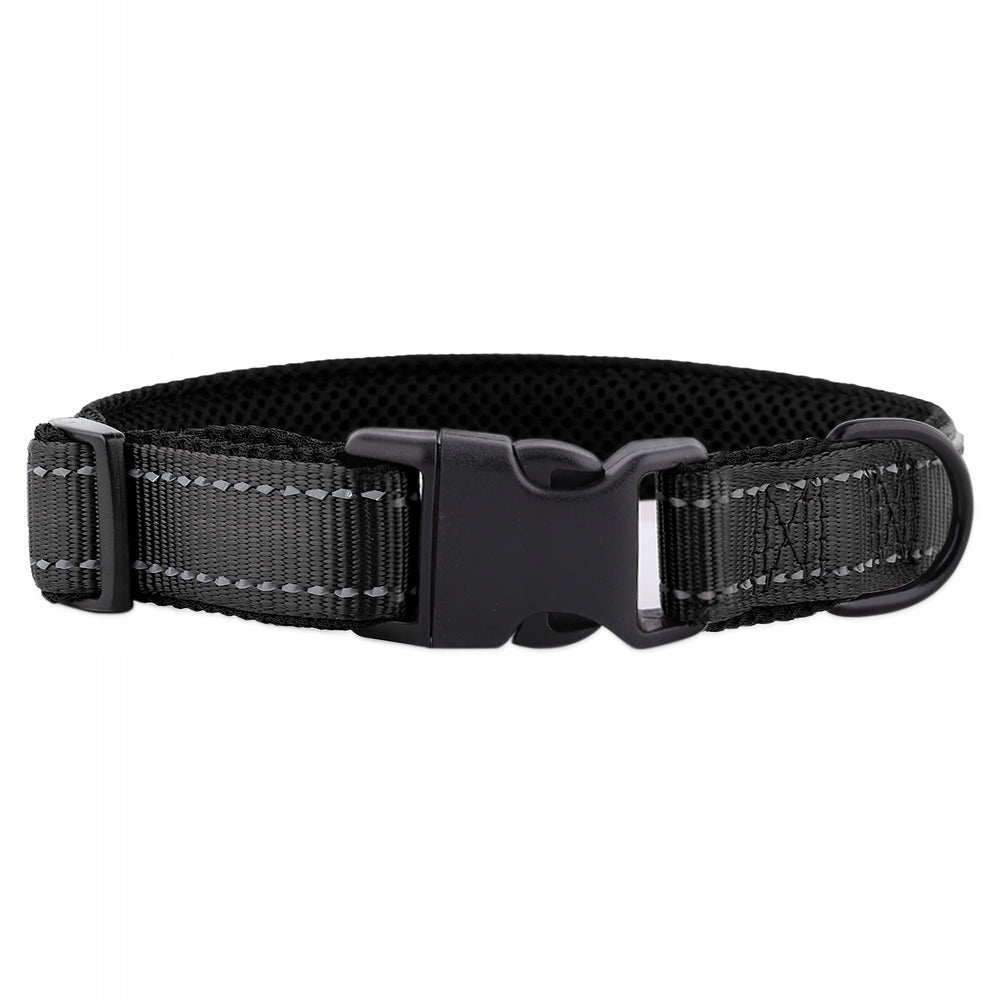 Material collar for dog S black strong reflective HUGGY DOGGY size S Packaging status original