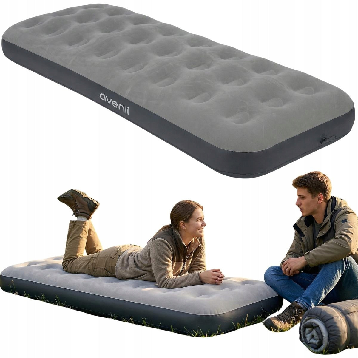 Mattress 1-person for Sleeping Inflatable Tourist Bed 191x73x22cm AVENLI