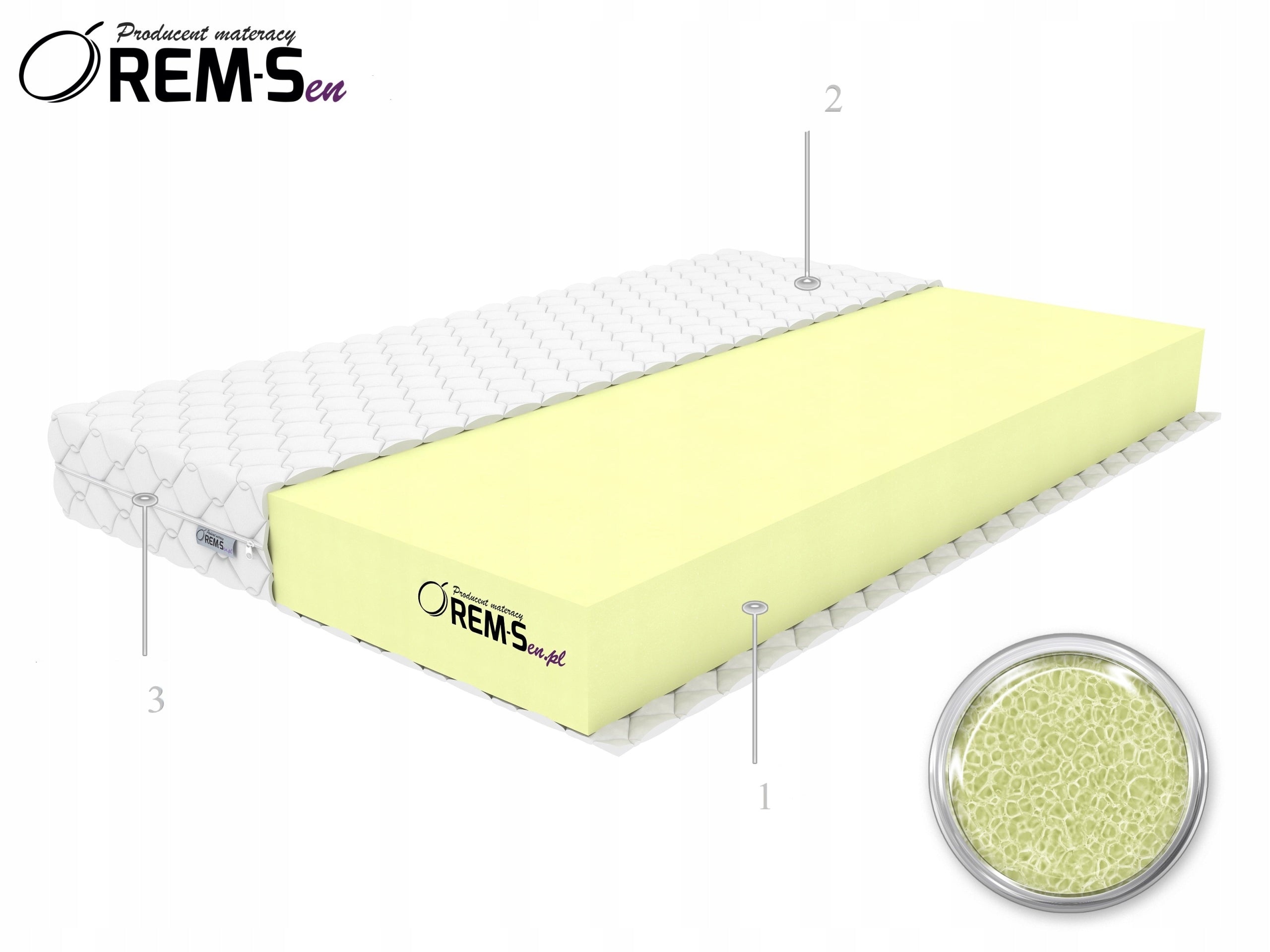Mattress 130x200 10cm H4 Hard + Quilted cover Brand Rem-Sen