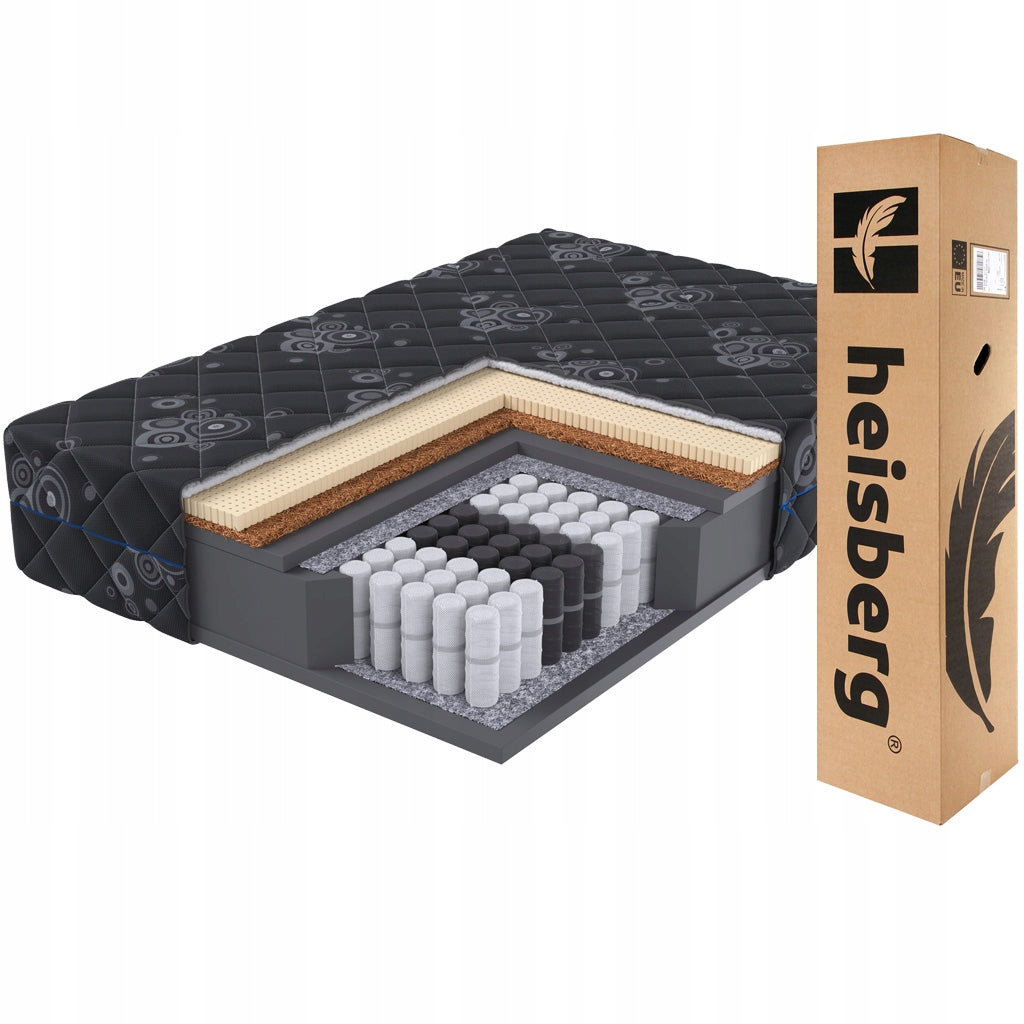 Mattress 140x200 BLACK DREAM H4 / H3 black foam latex coconut 24cm HEISBERG