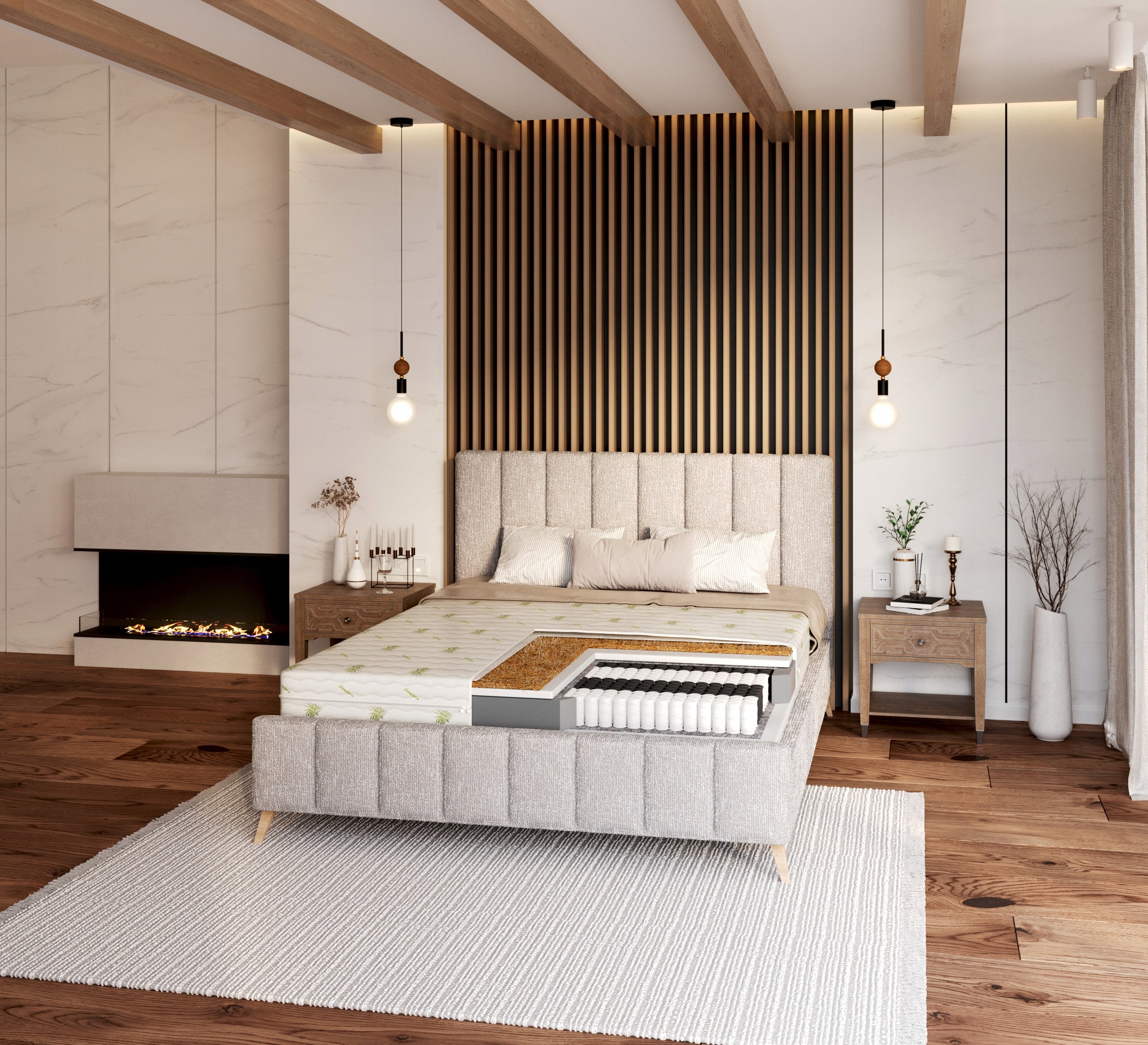 Mattress 160x200 FDM BLISS Pocket Coconut ALOE VERA Double Sided Manufacturer code Materac 160x200 FDM BLISS