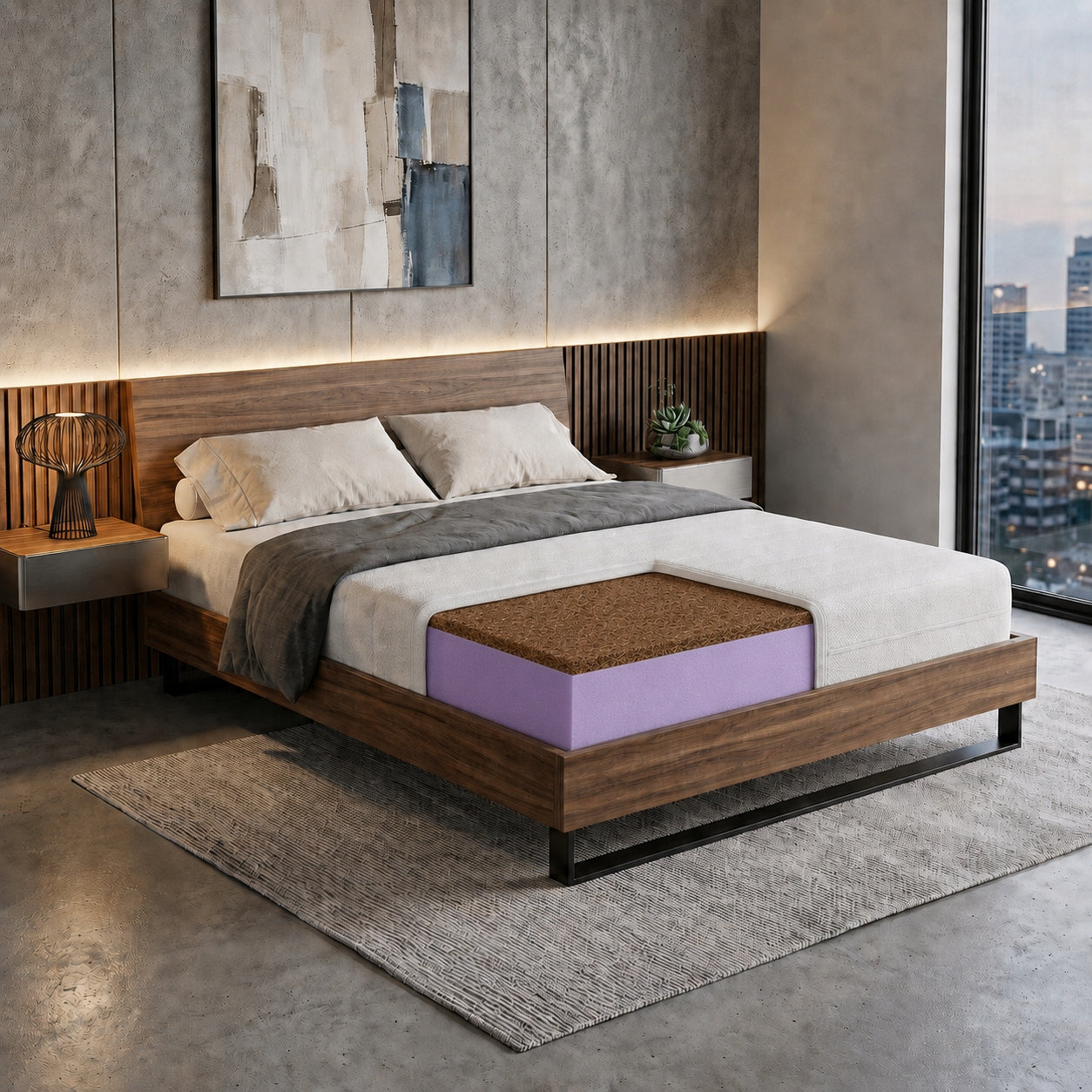 Mattress 160x200 Foam with Coconut Hard Massive Stiffened H4 26cm Packaging status original