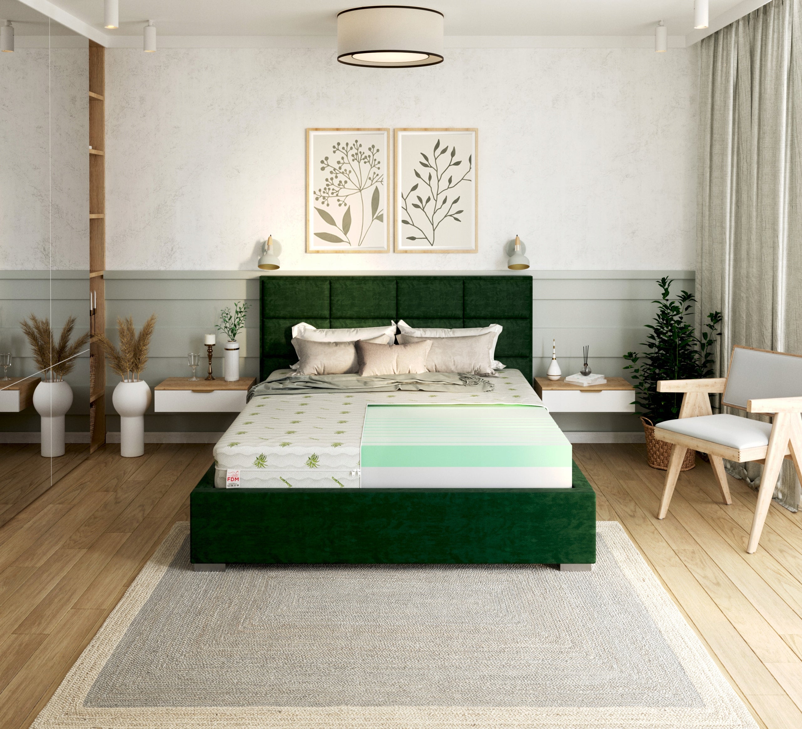 Mattress 90x200 foam hard, medium-hard ALOE VERA BALANCE profile Brand ŚpijZdrowo