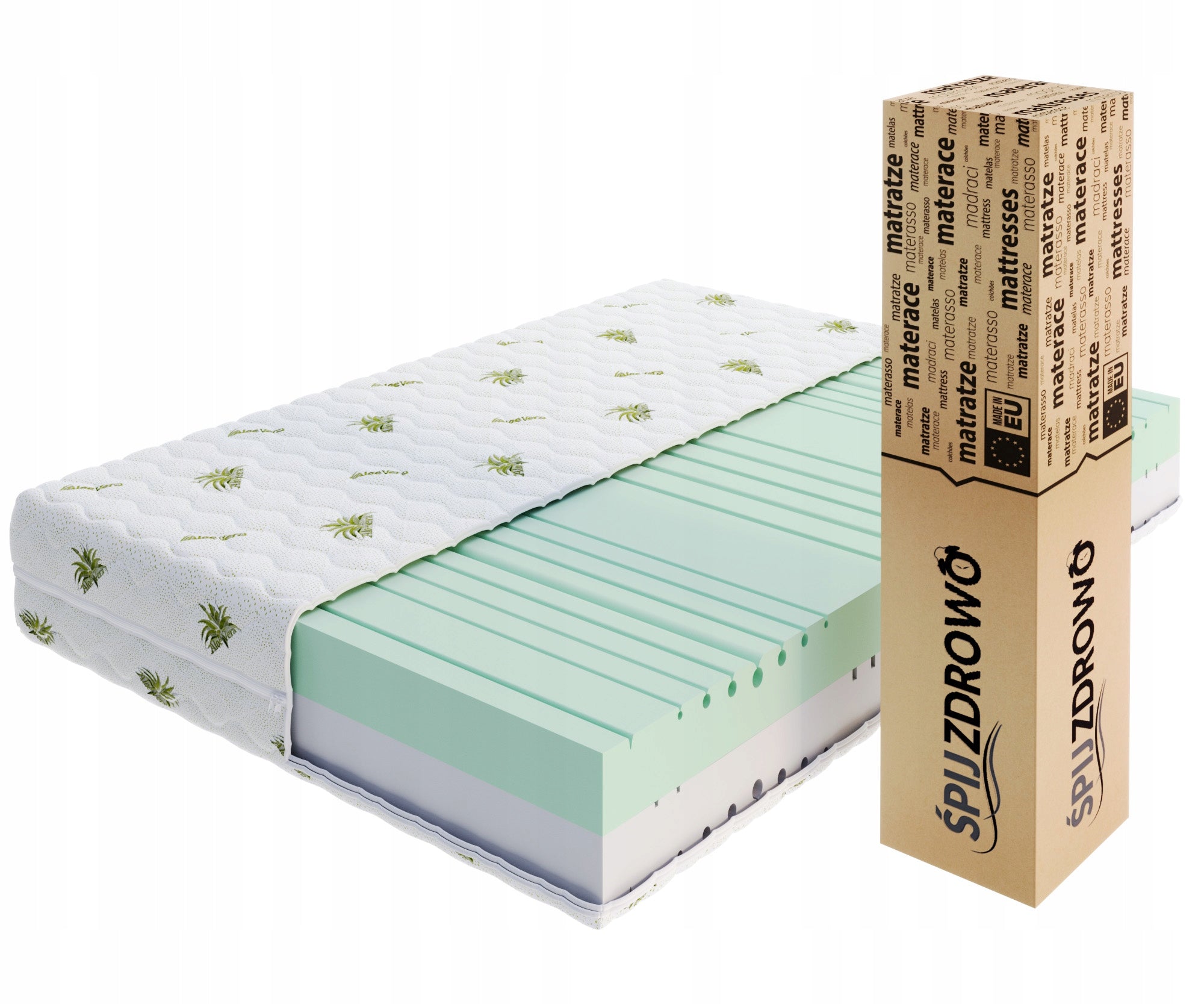 Mattress 90x200 foam hard, medium-hard ALOE VERA BALANCE profile