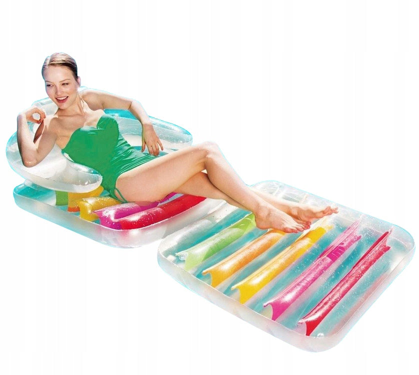 Mattress Armchair Inflatable Sun Lounger with Backrest Swimming Tanning Water Pool 43023