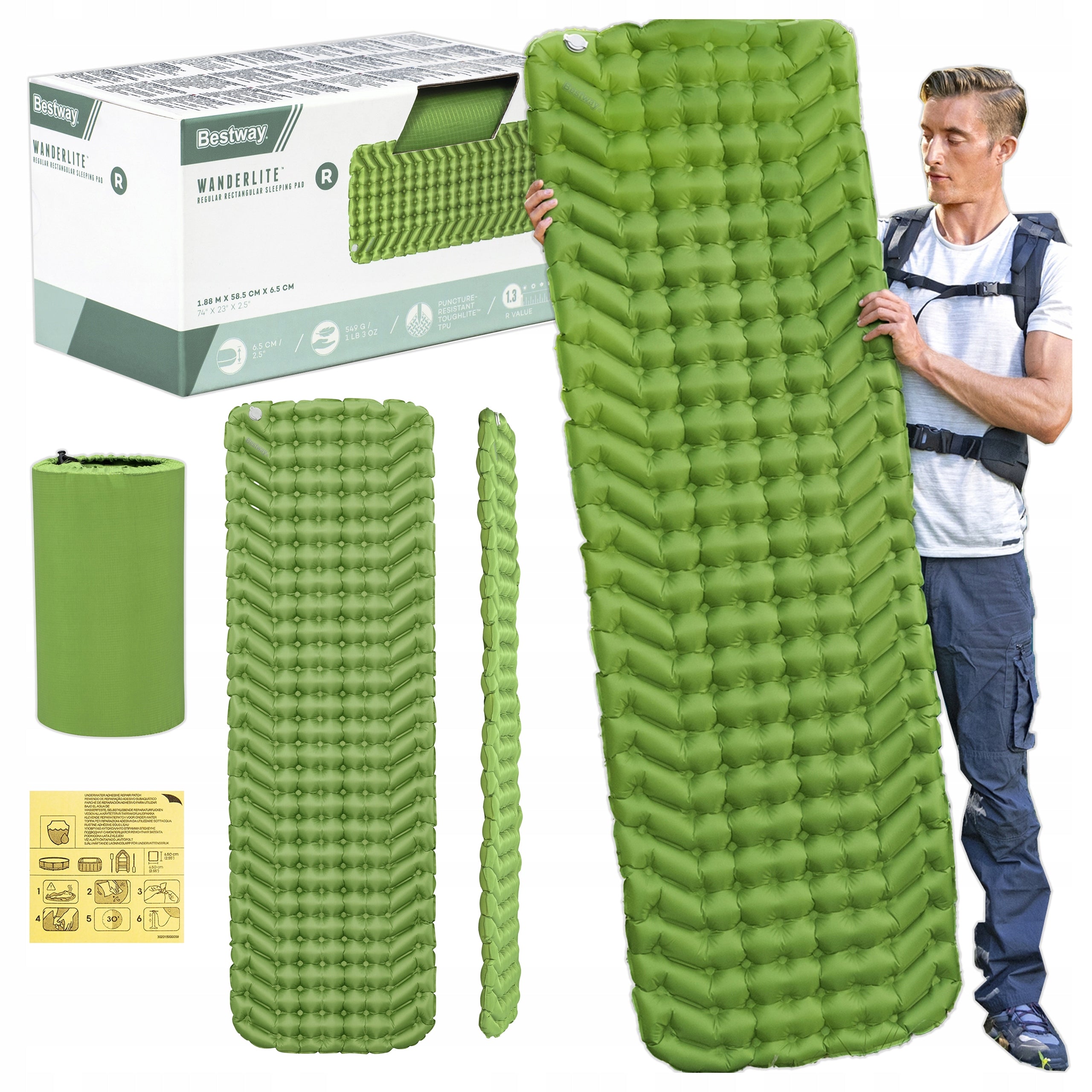 Mattress For Sleeping Tourist Mat Inflatable Under Tent 188cm XL Bestway Manufacturer code 69615