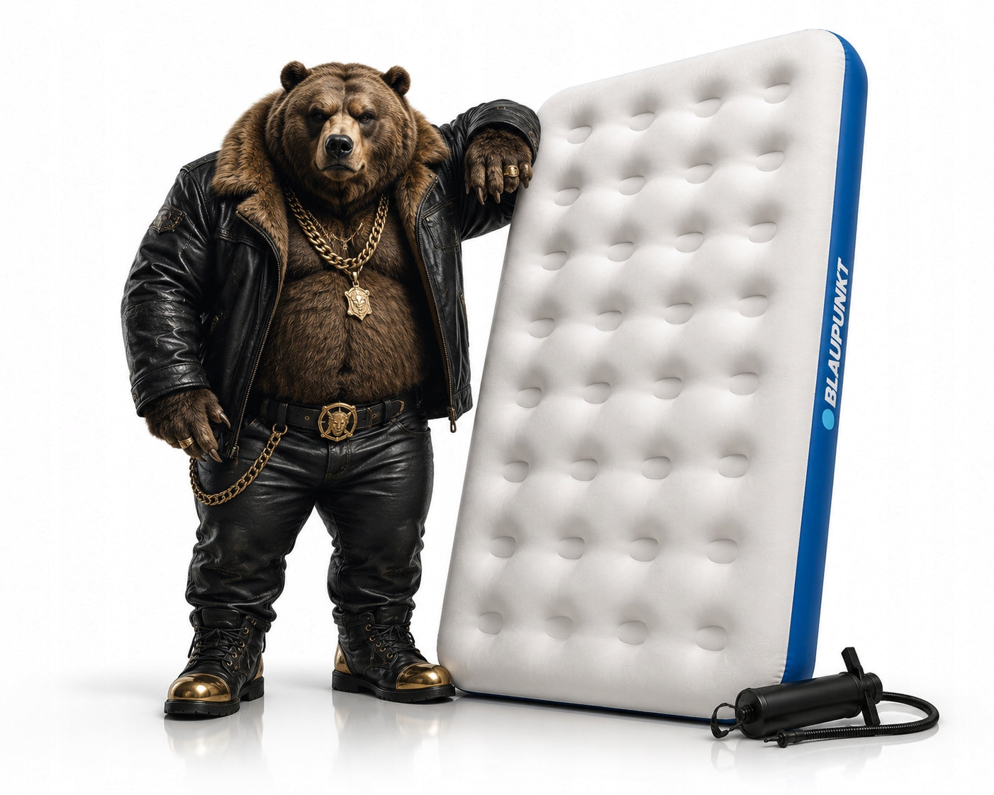 Mattress Inflatable Double Bed with Pump 191x137x22 To 295kg Strong Quiet