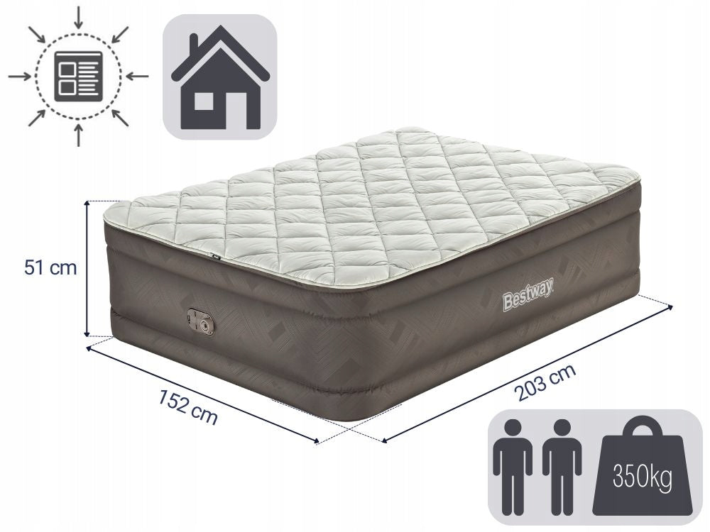 Mattress Inflatable Double Sleeping Bed with Pump 230V Bestway +COVER Packaging status original