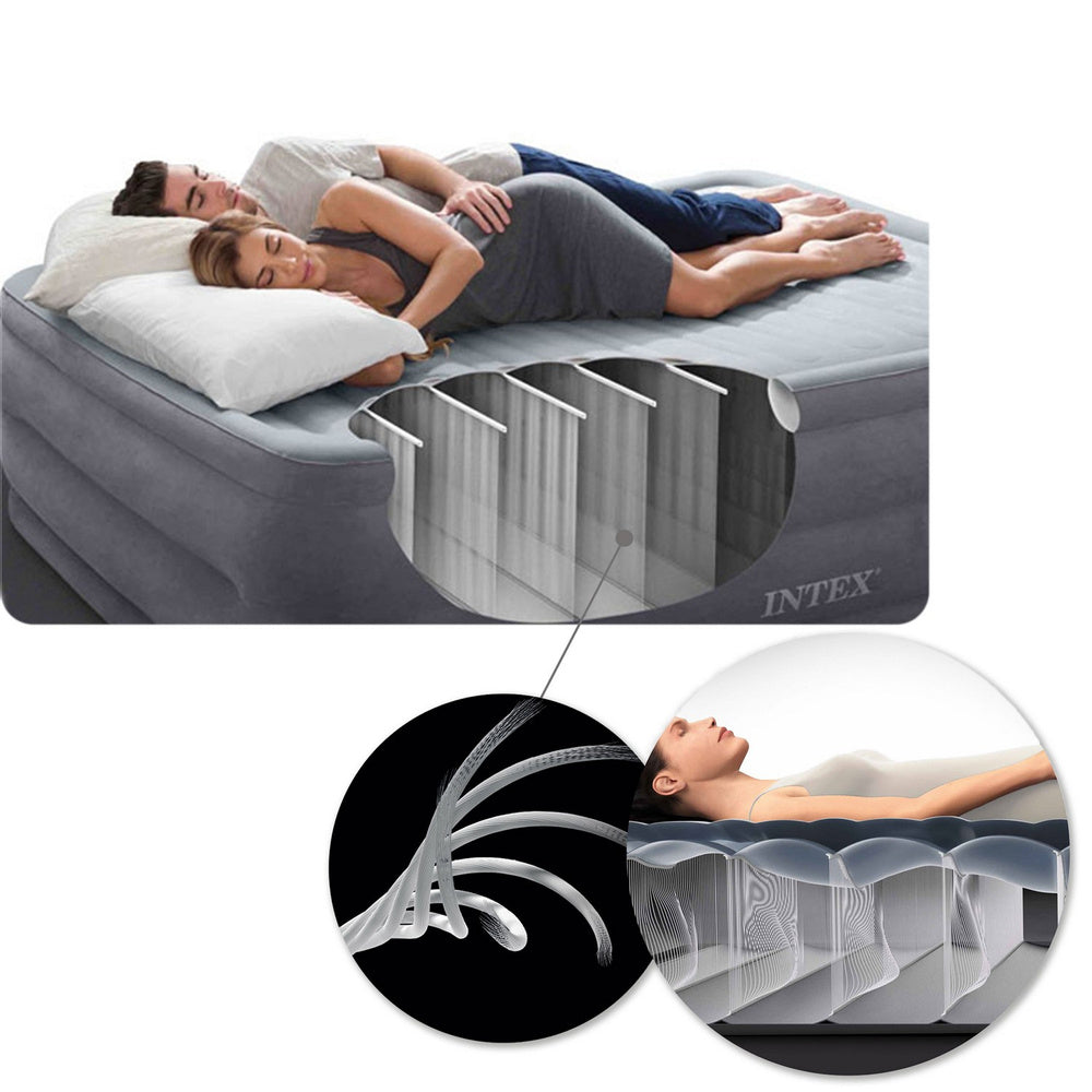 Mattress Inflatable Double Velour Sleeping Bed Pumped INTEX 57555 Manufacturer code 64758