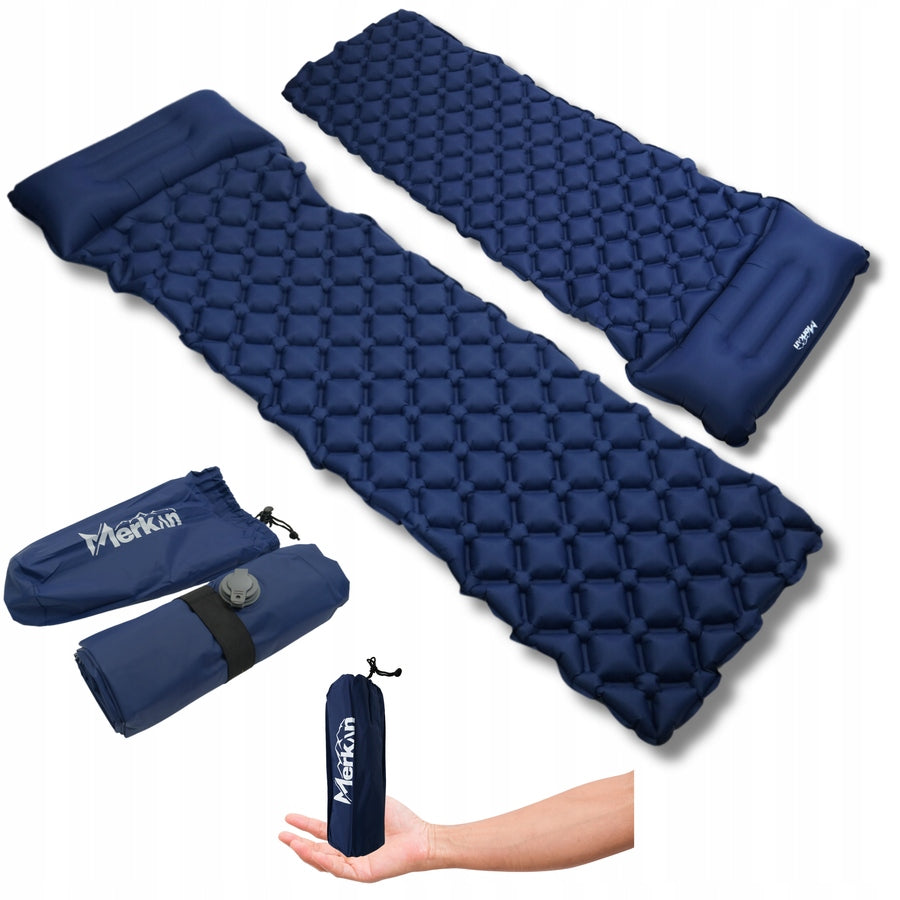 Mattress Inflatable Hiking Mat Camping Tent Mattress 190x58 cm Color blue