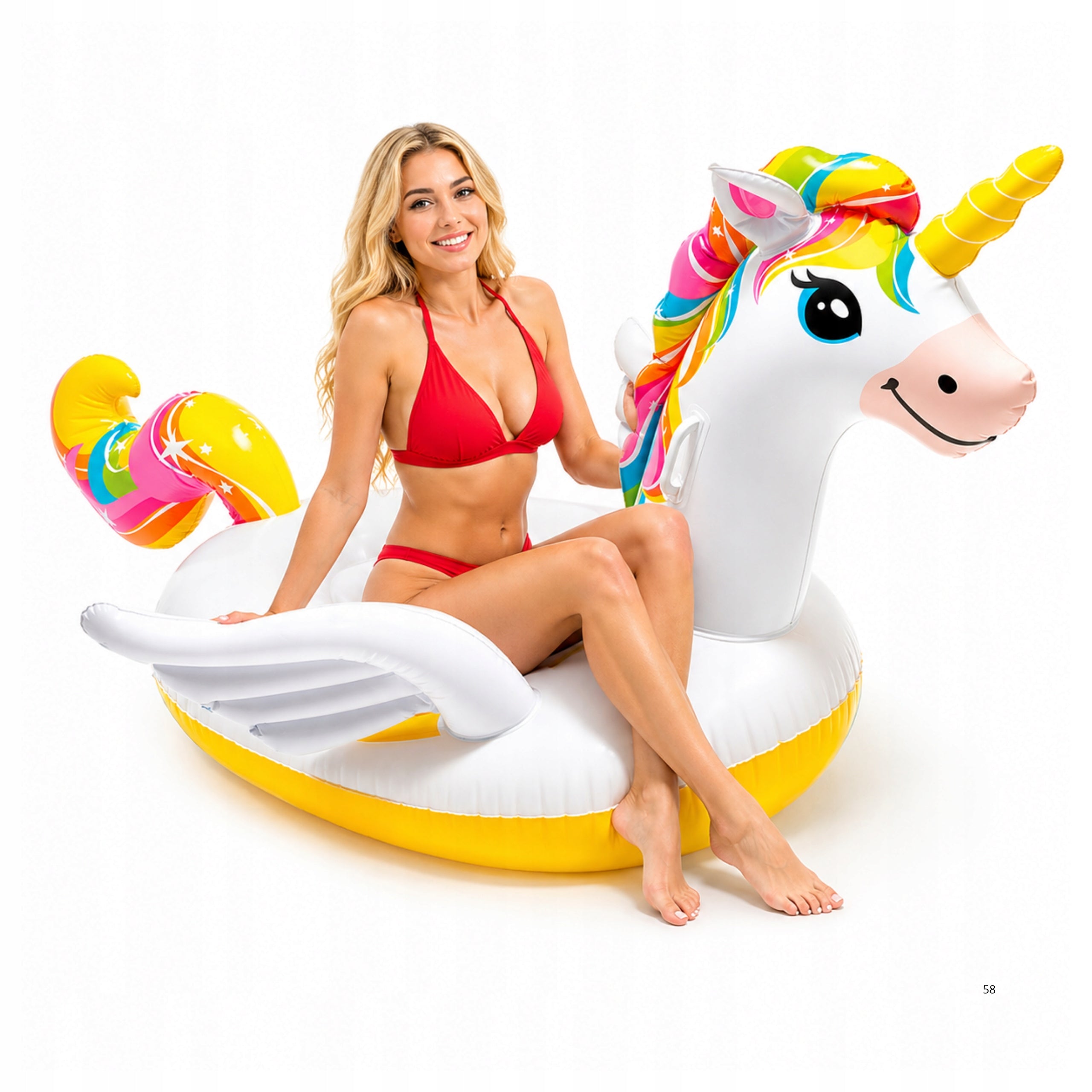 Mattress Inflatable Unicorn 226x173 Cm For Swimming Pool For 2 People Pink