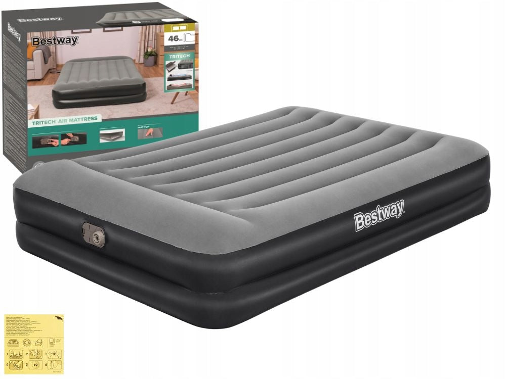 Mattress Inflatable Velour Double Bed 203x152x46 Bestway 67403 New2025