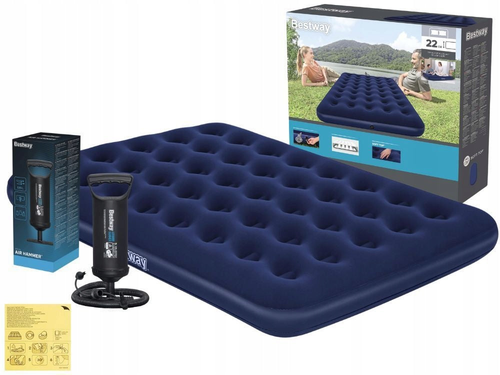 Mattress Inflatable Velour Double Bed with Pump Bestway 67002 MODEL2026