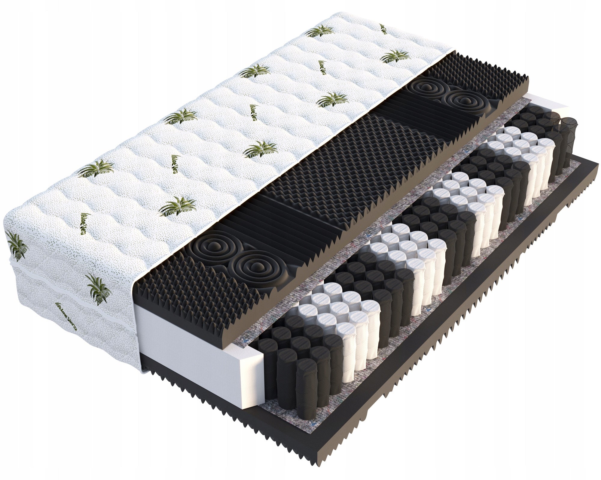 Mattress LUX EKO pocket zone MASSAGING foam 7cm profiled 80x200 23cm