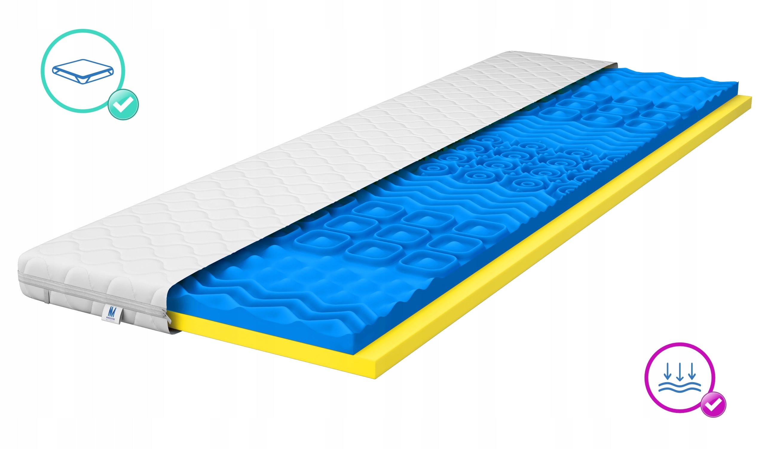 Mattress topper 120x200 Visco 8cm H2 / H3 soft massaging for the couch Brand Nowoczesne Materace