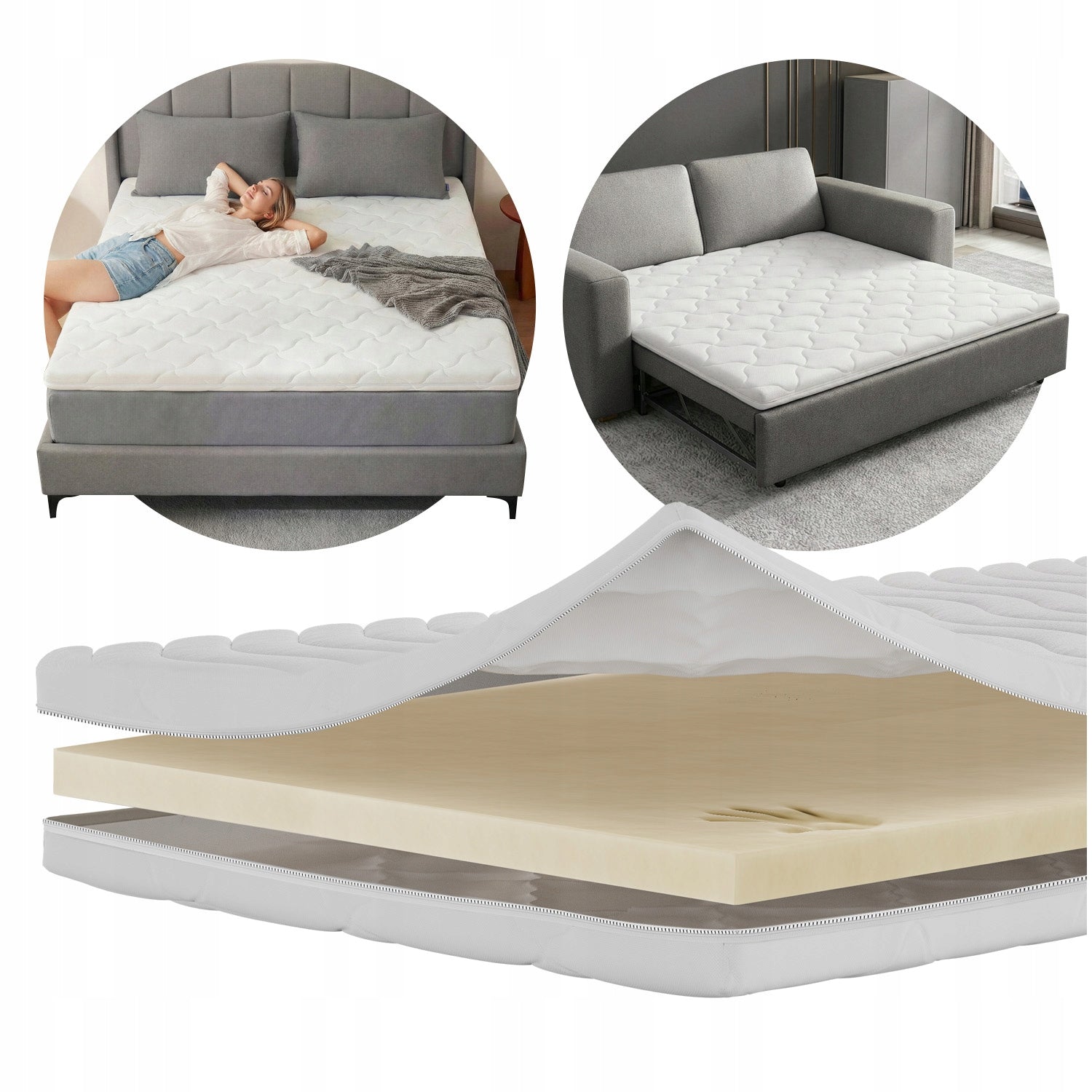 Mattress topper 160x200 TOPPER VISCO (MEDIUM-HARD) TERMO