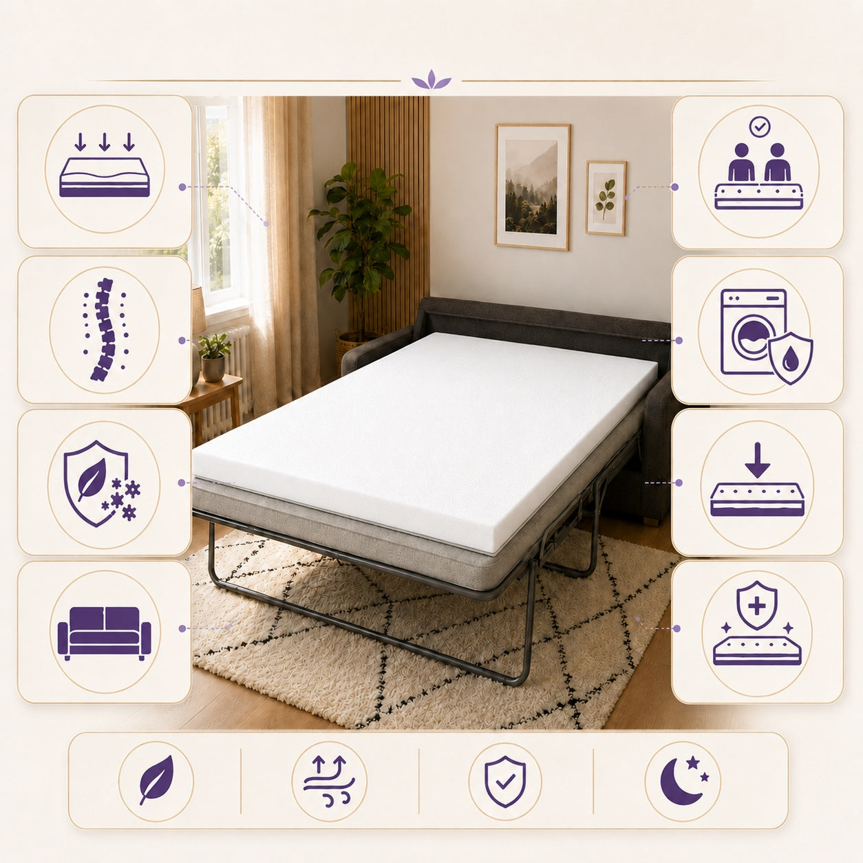 Mattress topper soft 90x200 soft topper H1 foam Medical device no