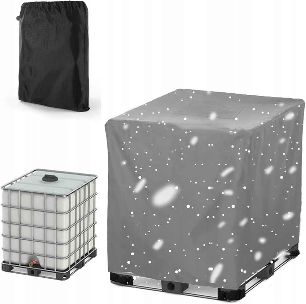 Mauzer IBC Tank Cover 1000l Water Tank Cover GREY Product height 116 cm
