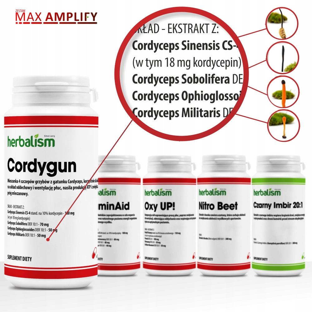 Max Amplify REGENERATION PERFORMANCE STRENGTH CORDYCEPS FAT BURNING Brand Herbalism