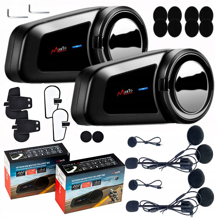MaxTo M2 Bluetooth intercom for 6 set of 2 HELMETS