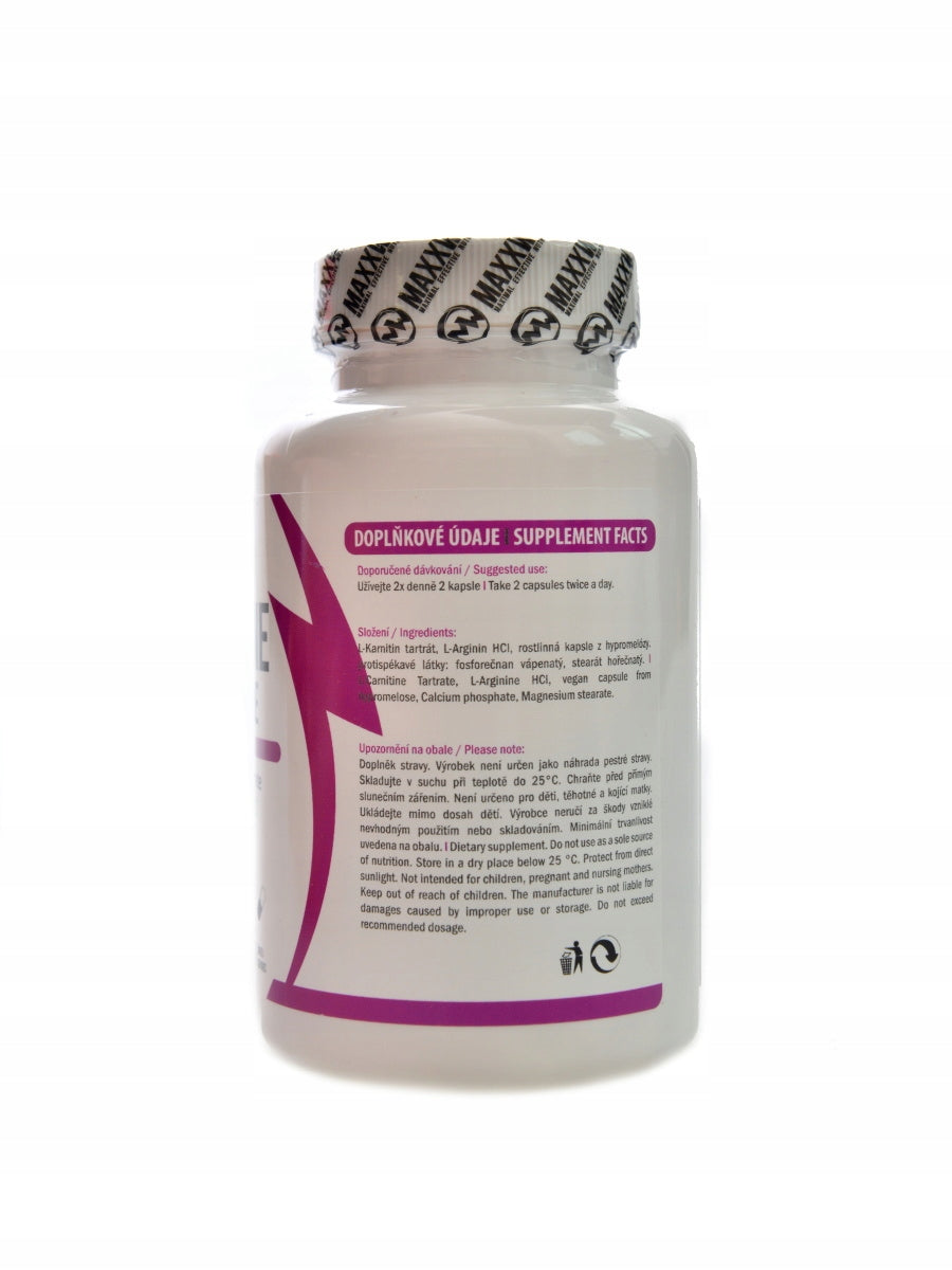 Maxxwin L-Carnitine + Arginine 90 kapslí Expiration date at least six months from the date of purchase