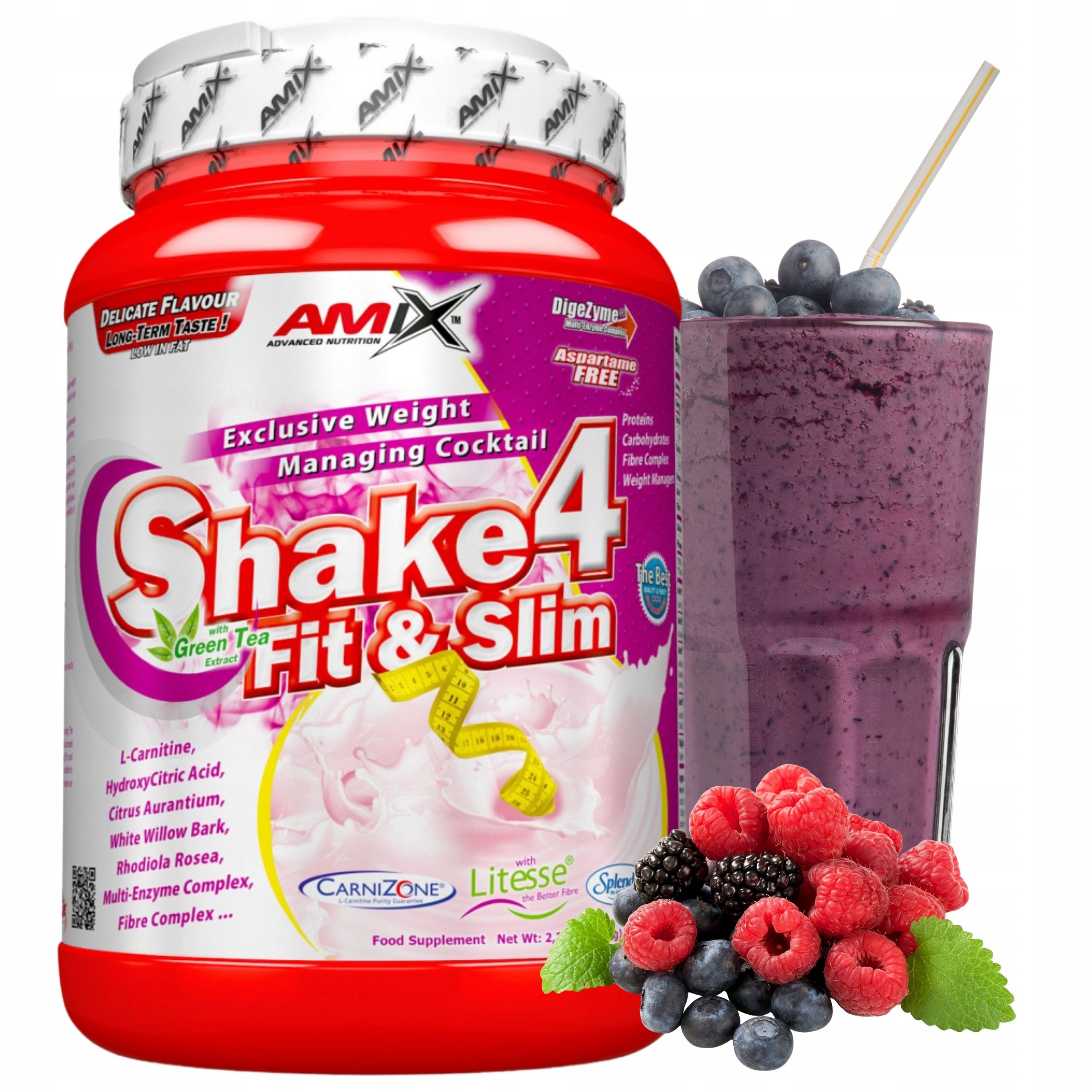 Meal Replacement Slimming Cocktail Amix Shake 4 Slim Fruit 1kg