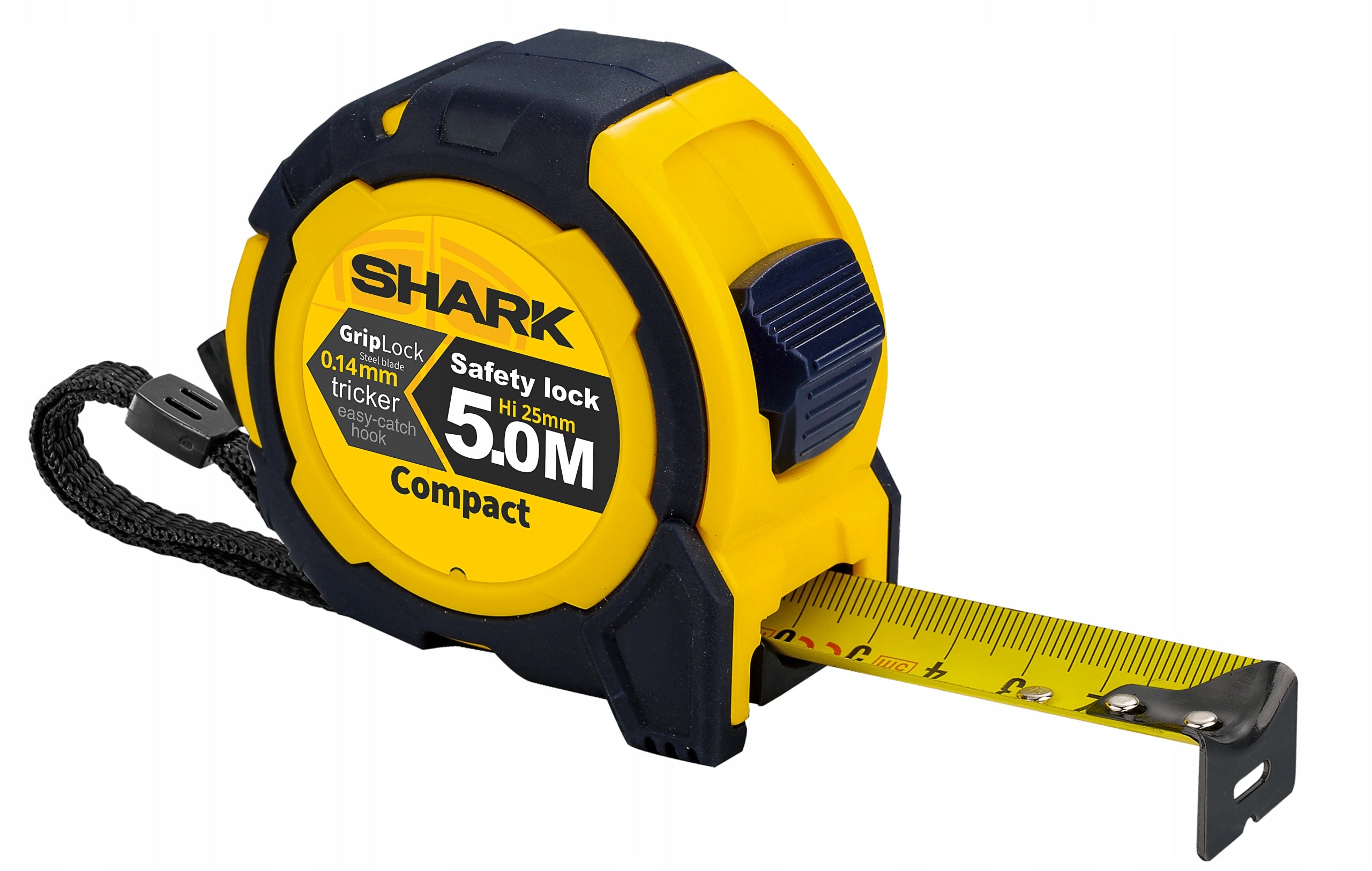 Measure Retractable Measuring Tape 25 mm Shark with ABS Lock Nylon 5m Kind measuring tape