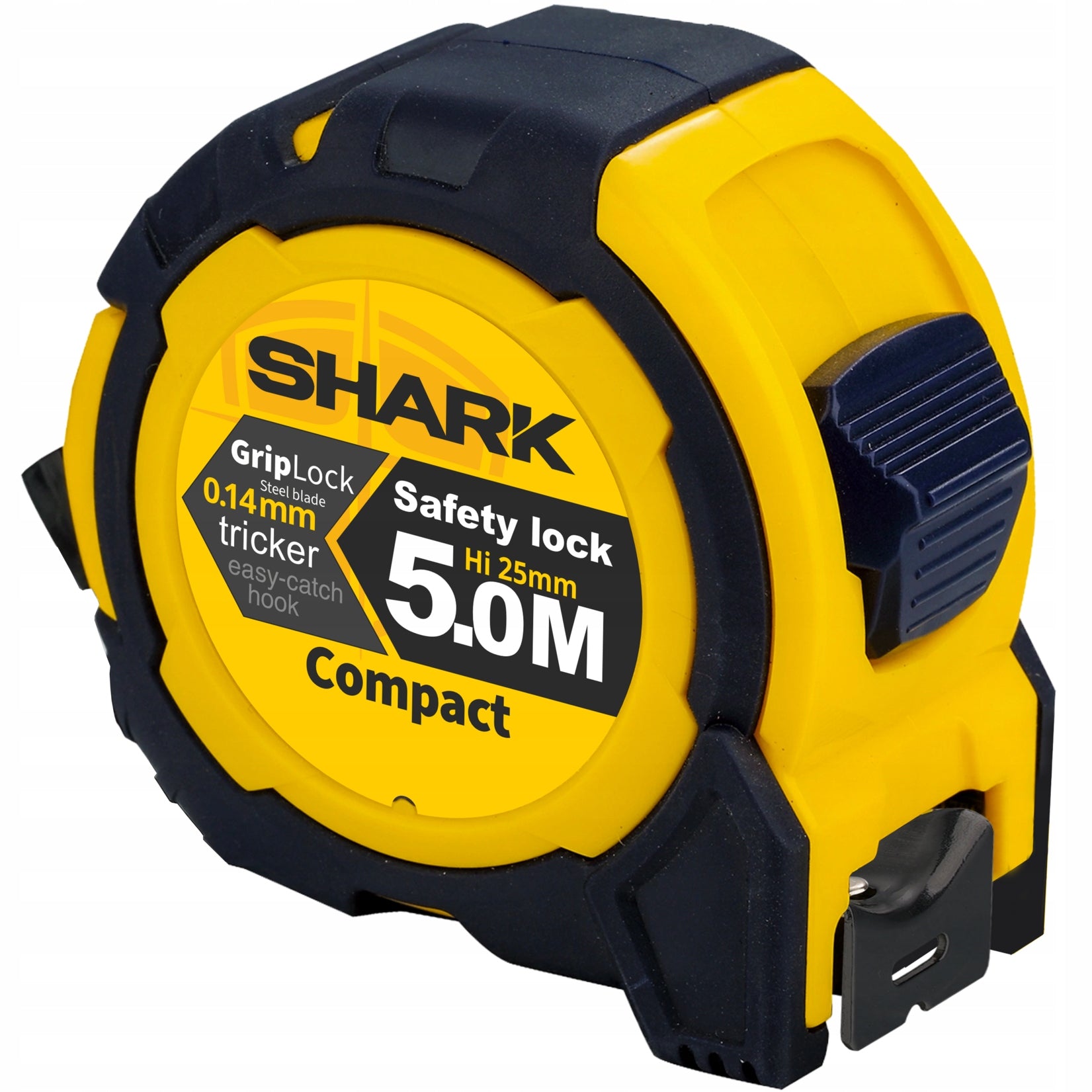 Measure Retractable Measuring Tape 25 mm Shark with ABS Lock Nylon 5m
