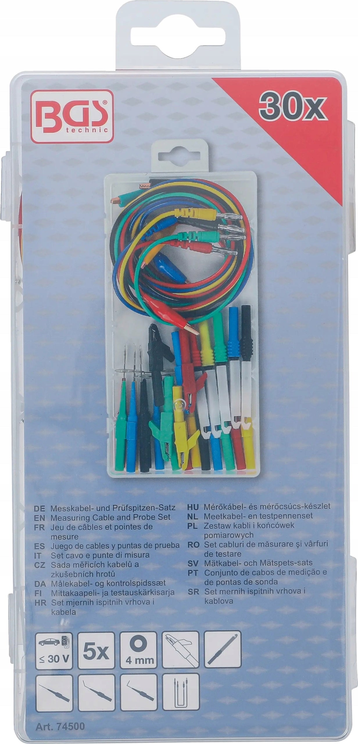 Measuring connectors cables needle clamps wires for multimeters measurement BGS-DE Manufacturer code 74500
