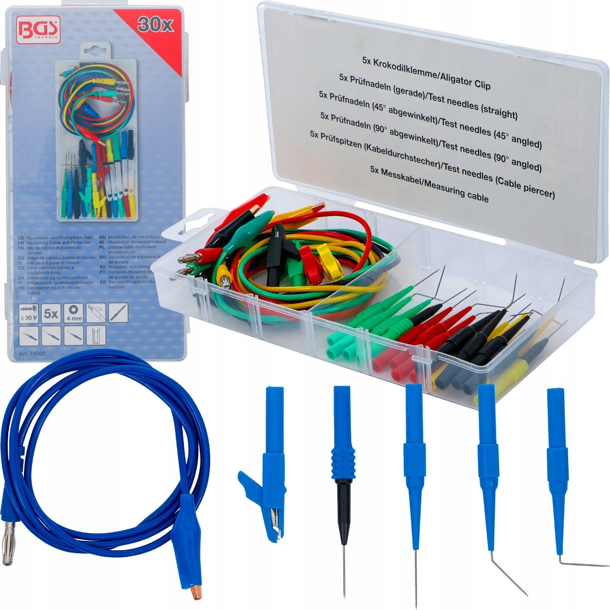 Measuring connectors cables needle clamps wires for multimeters measurement BGS-DE