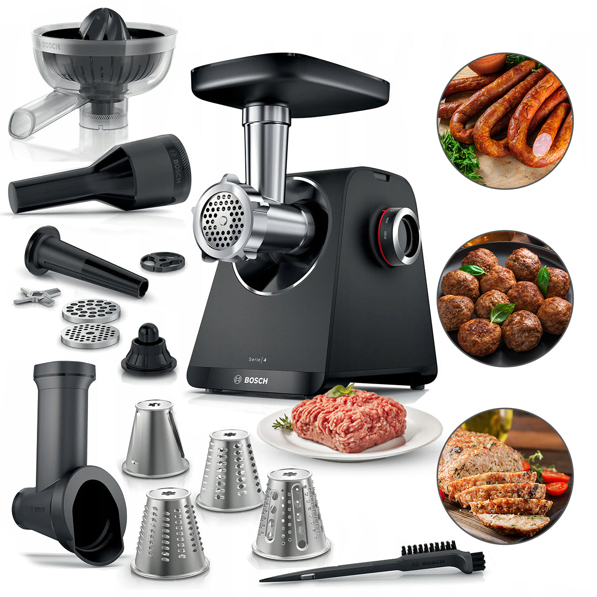 Meat grinder Bosch MFWS450B 500 W black Packaging status original