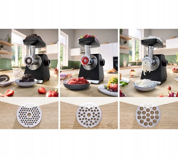 Meat grinder Bosch MultiPower Series 6 MFWS641B 2100W 3 strainers Power rating 2100 W