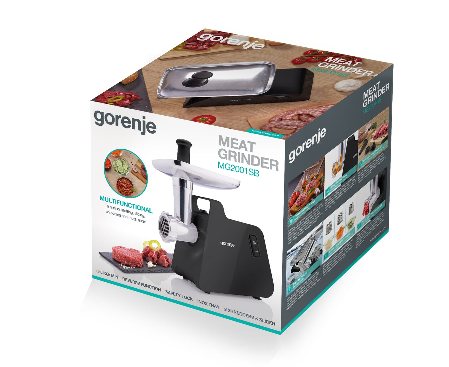 Meat grinder Gorenje MG2001SB black 2000 W Dominant color black