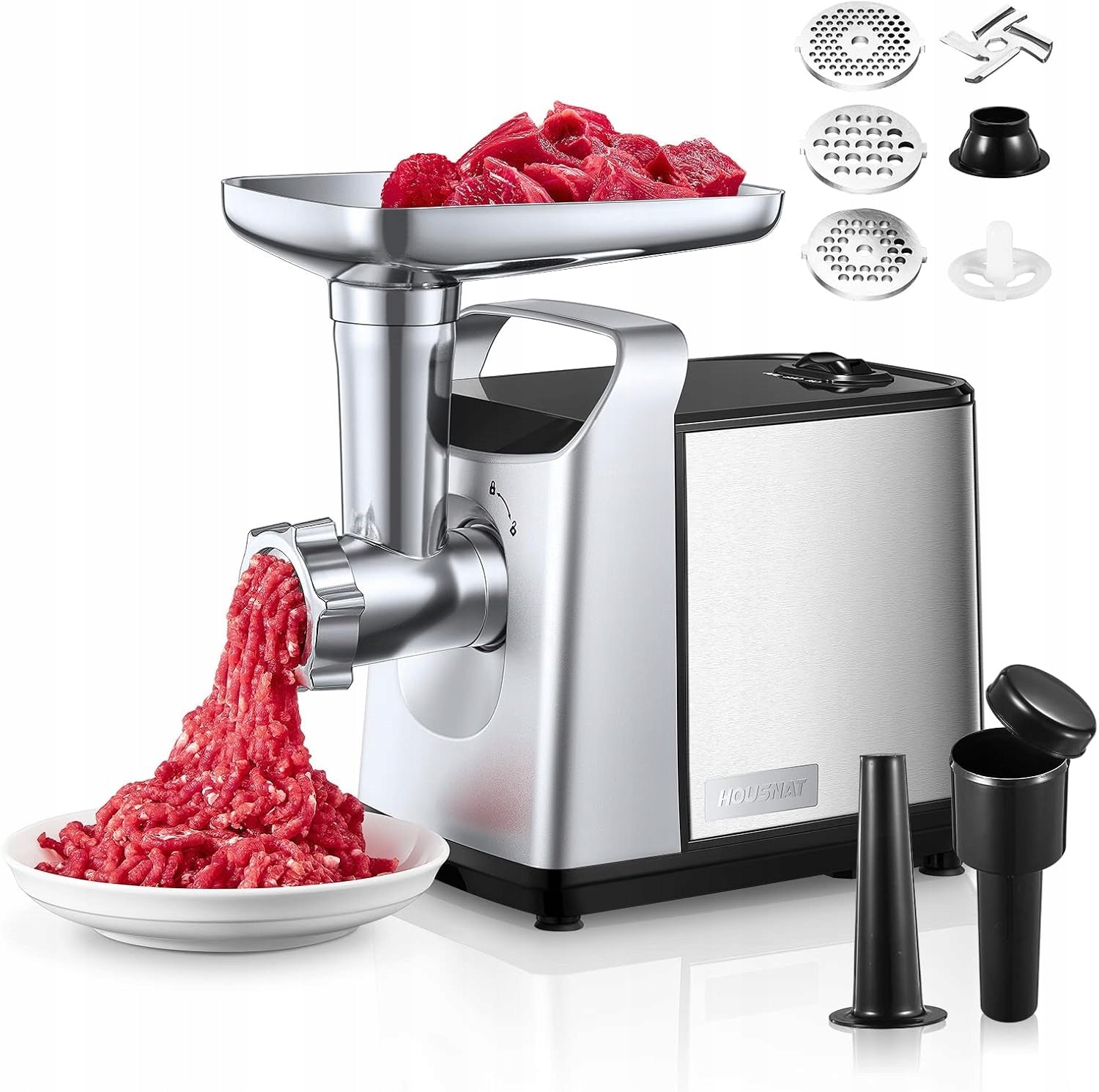Meat grinder HOUSNAT 2000 silver 2000 W UK plug