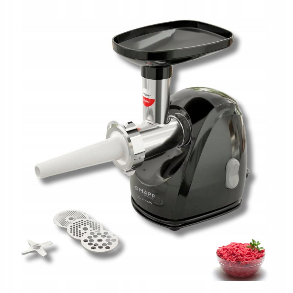 Meat grinder SMAPP 489.8 2000 W, black, 3 strainers Manufacturer code 489.8 CZARNA