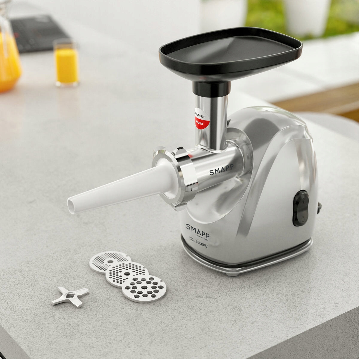 Meat grinder SMAPP 489.8SL silver/grey 2000 W Manufacturer code 489.8SL