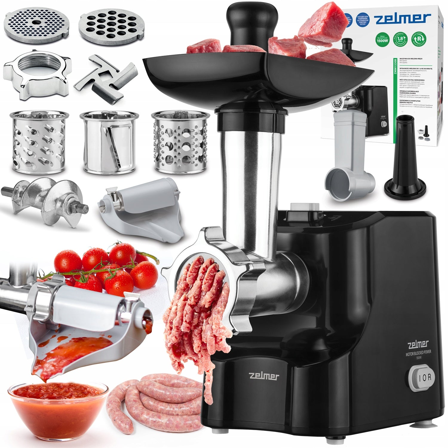 Meat grinder Zelmer ZMM1530B black 1500 W